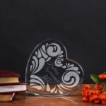 Szívbox – üveg szív 3D gravírozással, születésnapra